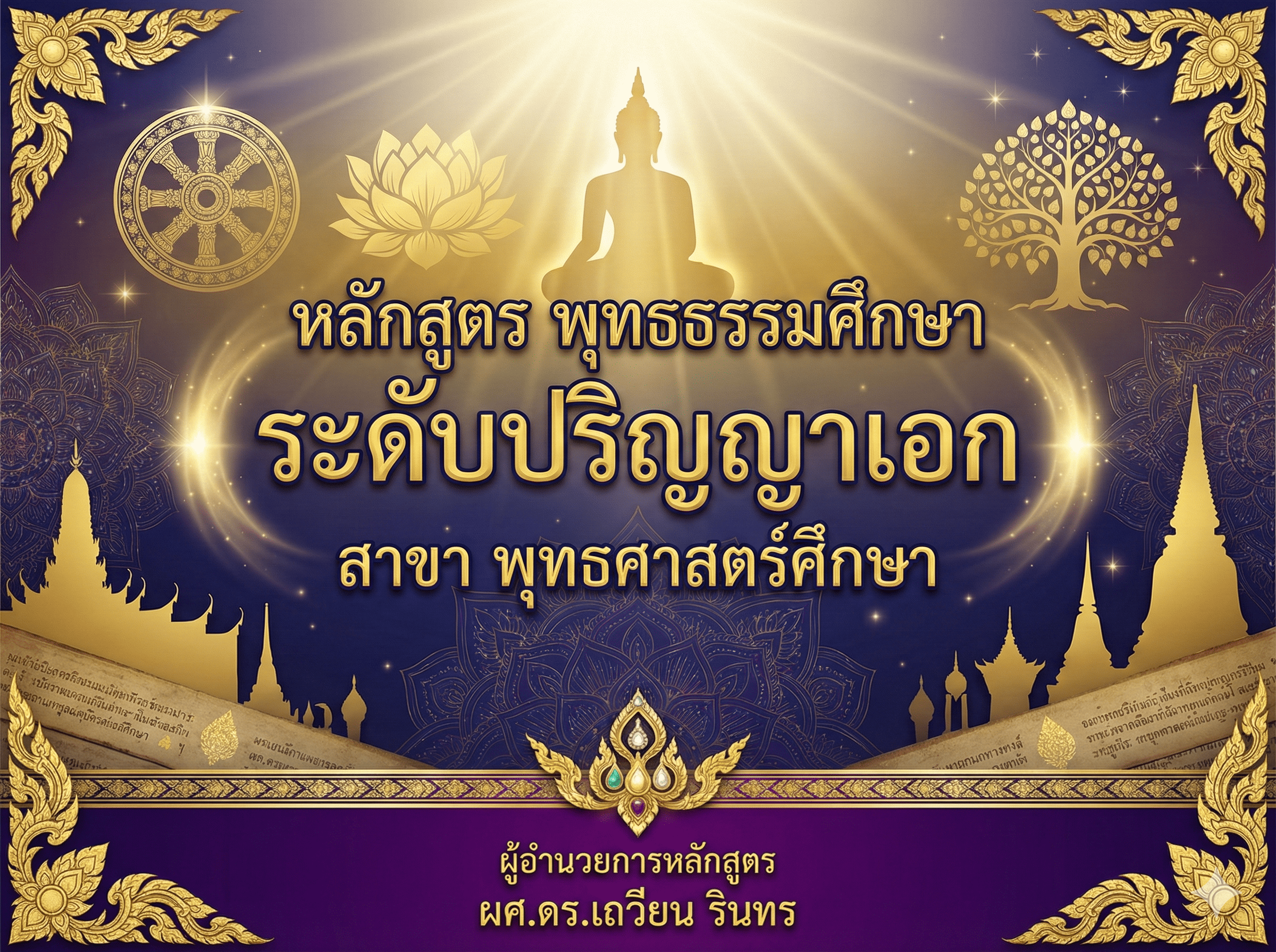 หลักสูตร พุทธธรรมศึกษา ระดับ ปริญญาเอก