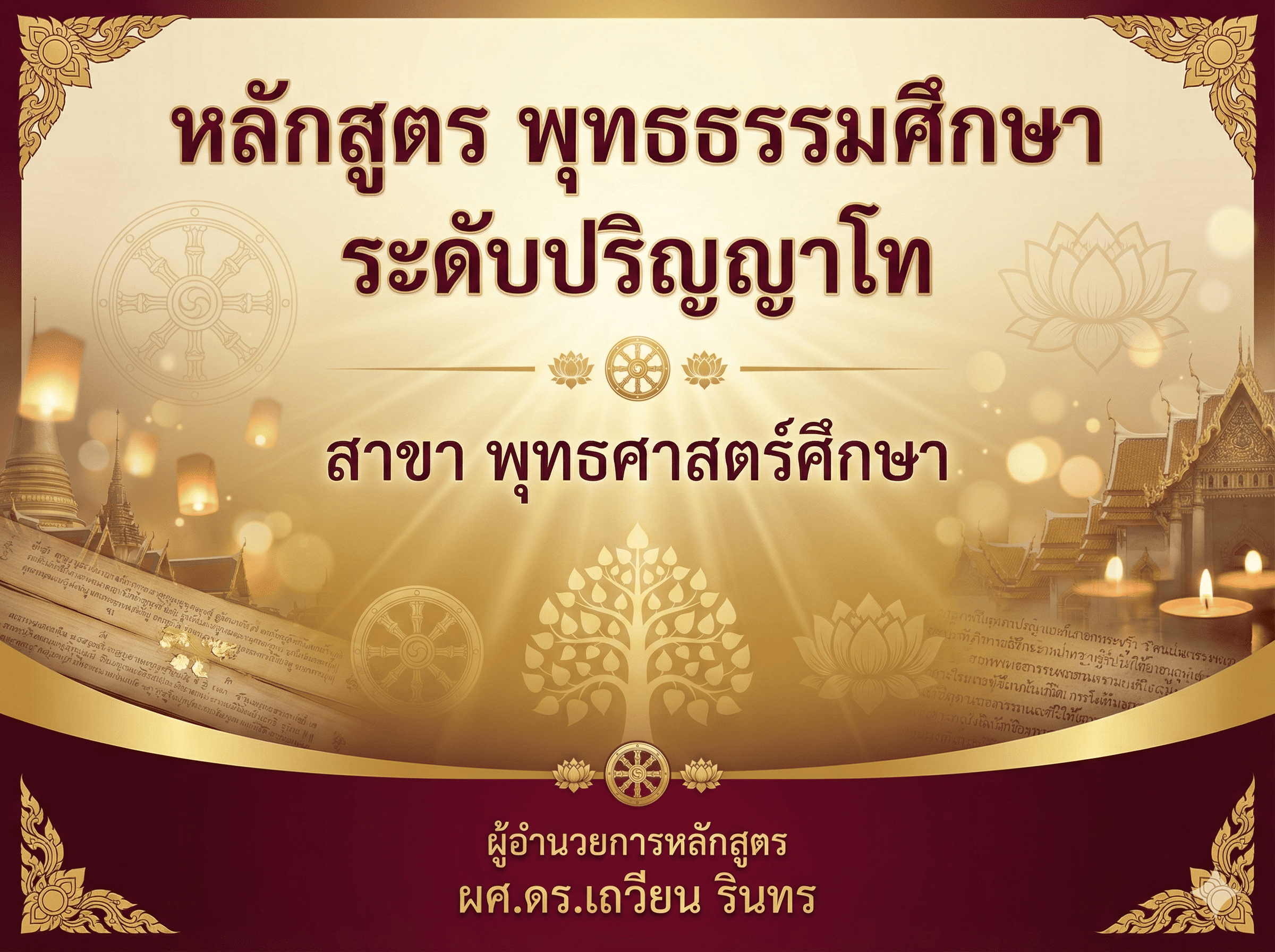 หลักสูตร พุทธธรรมศึกษา ระดับ ปริญญาโท