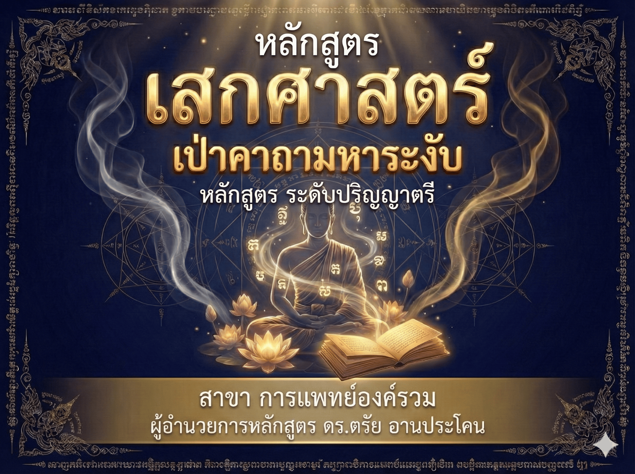 หลักสูตร เสกศาสตร์ เป่าคาถามหาระงับ ระดับปริญญาตรี