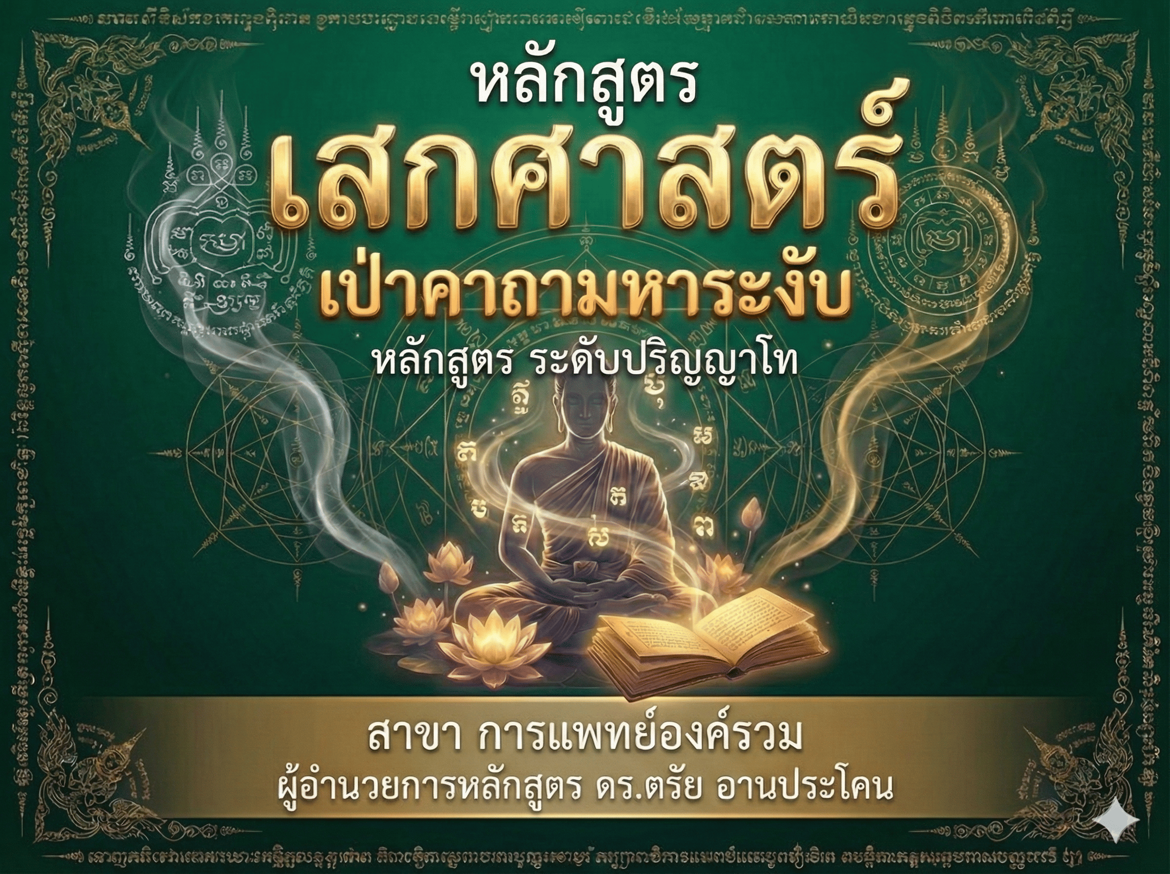 หลักสูตร เสกศาสตร์ เป่าคาถามหาระงับ ระดับปริญญาโท