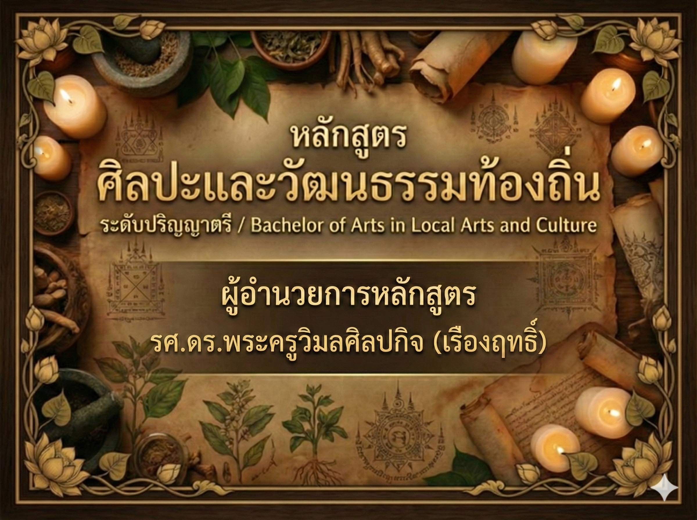 หลักสูตร ศิลปะและวัฒนธรรมท้องถิ่น ระดับปริญญาตรี