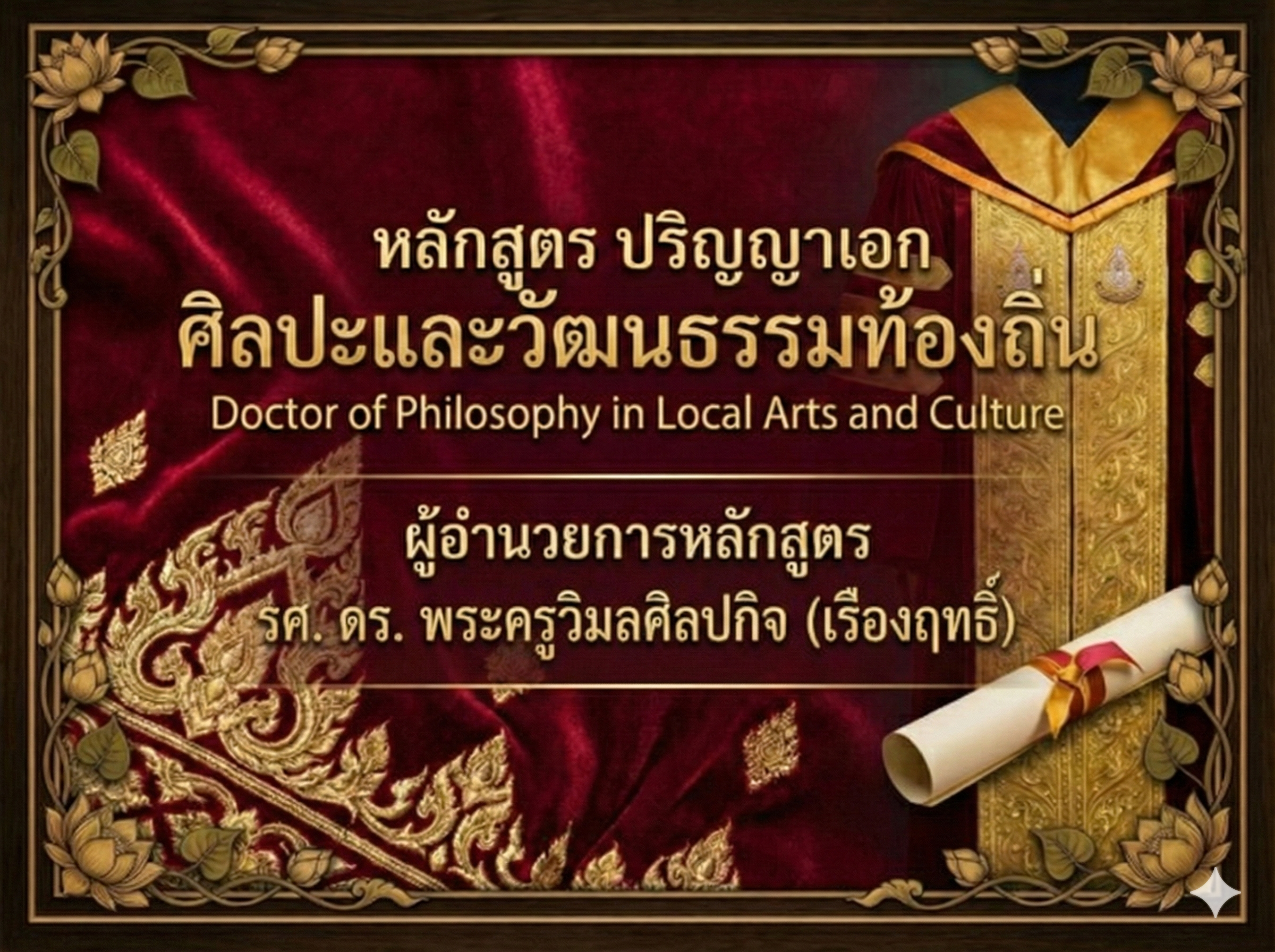 หลักสูตร ศิลปะและวัฒนธรรมท้องถิ่น ระดับปริญญาเอก